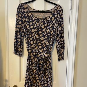Boden 3/4 Sleeve Navy Floral Dress Size 10R